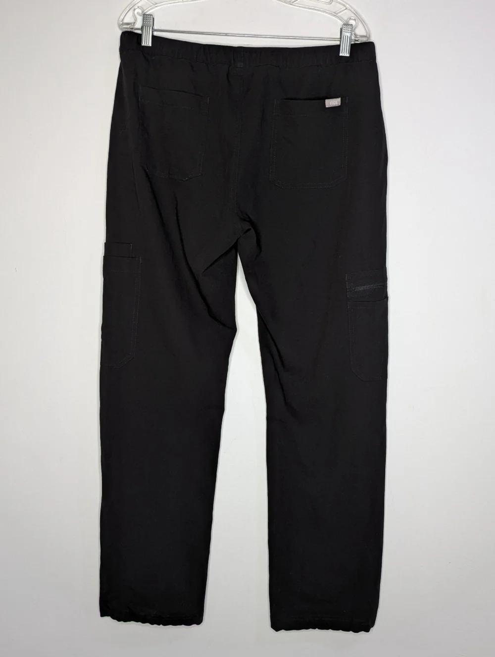 Figs Black Cairo Cargo Zip Up Drawstring Scrub Pant M
